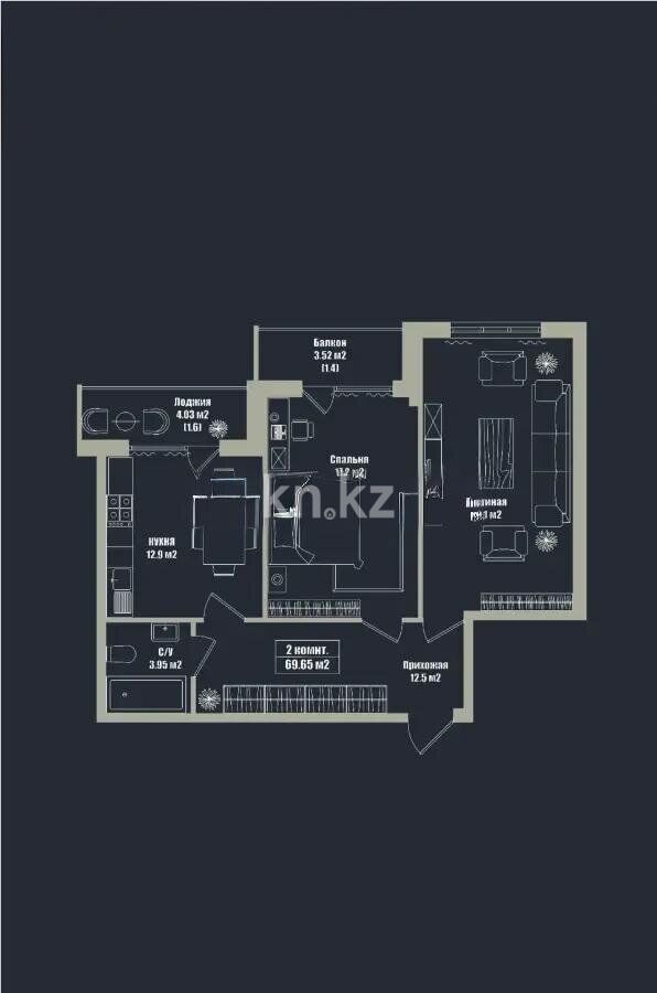 Продажа 2-комнатной квартиры, 67 м² - Продажа квартир в Казахстане - страница 252 фото 5 из 5