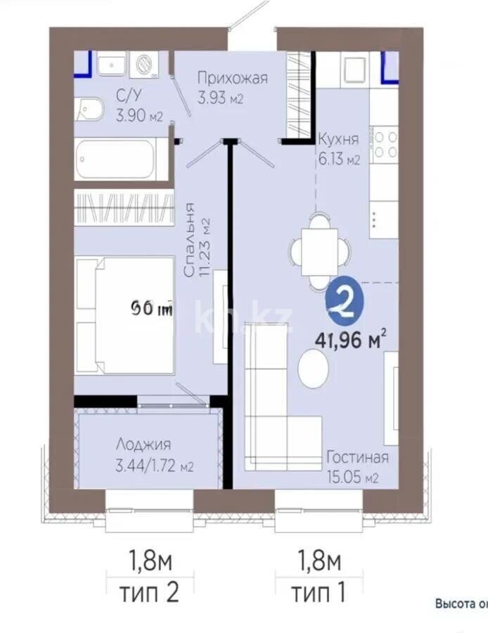 Продажа 2-комнатной квартиры, 41.9 м² - Продажа двухкомнатных квартир от собственников в Астане - страница 67 фото 1 из 1