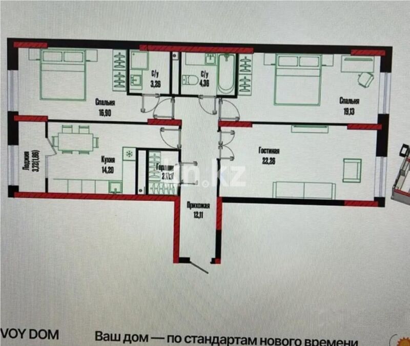 Продажа 3-комнатной квартиры, 97 м² - Продажа квартир в кирпичном доме в Астане - страница 216 фото 1 из 1