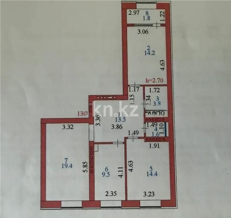 Продажа 3-комнатной квартиры, 78.2 м² - Продажа квартир в монолитно-каркасном доме в Астане - страница 133 фото 8 из 8
