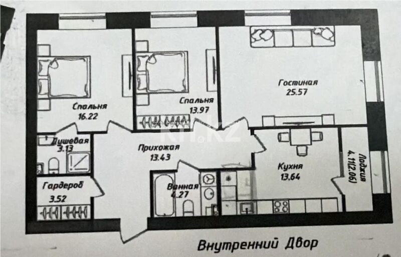 Продажа 3-комнатной квартиры, 95.81 м² - Продажа квартир в Астане - страница 105 фото 1 из 1