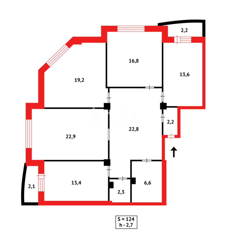Продажа 4-комнатной квартиры, 124 м² - Продажа четырехкомнатных квартир в монолитно-каркасном доме в Караганде фото 19 из 19