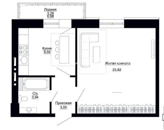 Продажа 1-комнатной квартиры, 27.98 м² - Продажа квартир от собственников в Астане - страница 14 фото 1 из 1