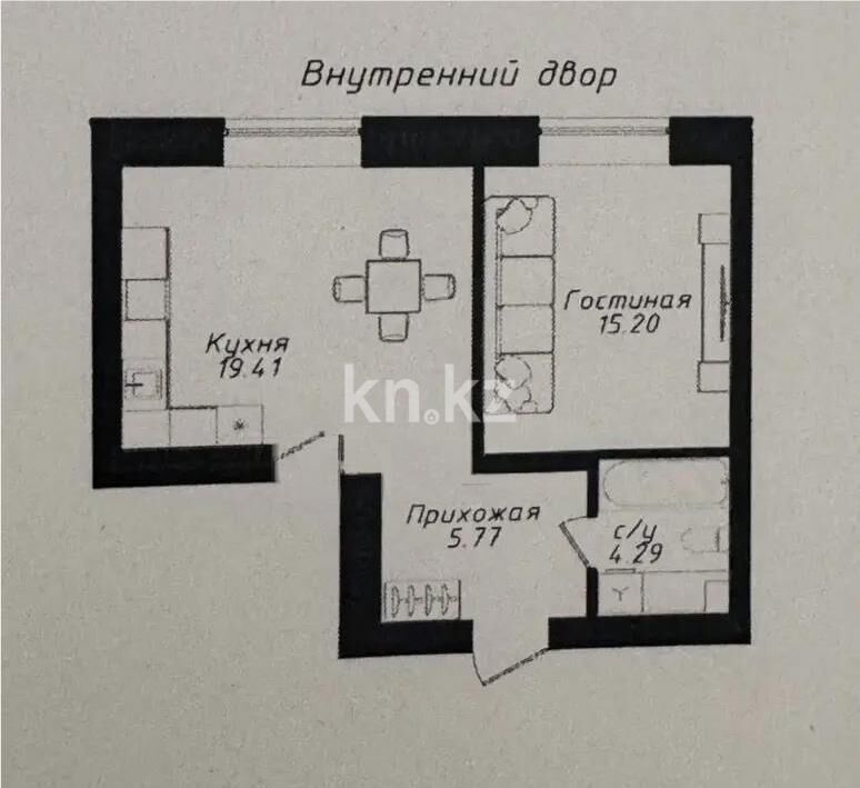 Продажа 1-комнатной квартиры, 45 м² - Продажа однокомнатных квартир в р-не Есиль Астаны - страница 17 фото 1 из 1
