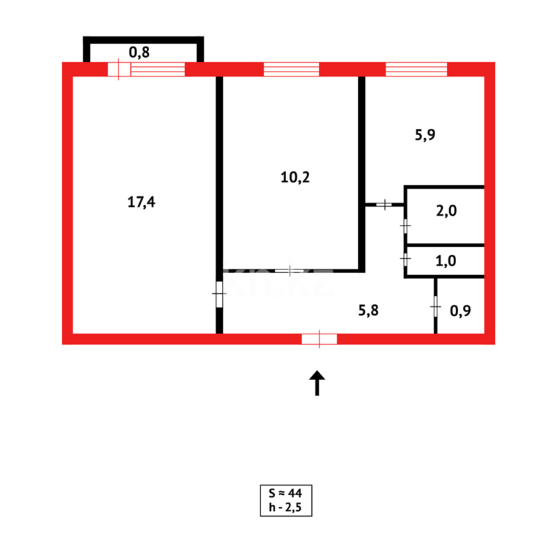 Продажа 2-комнатной квартиры, 44 м² - Продажа квартир в Казахстане - страница 13 фото 10 из 10