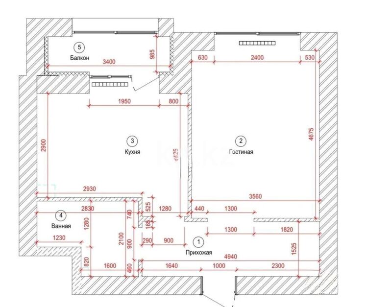 Продажа 1-комнатной квартиры, 43.3 м² - Продажа однокомнатных квартир в р-не Нура Астаны - страница 14 фото 1 из 1
