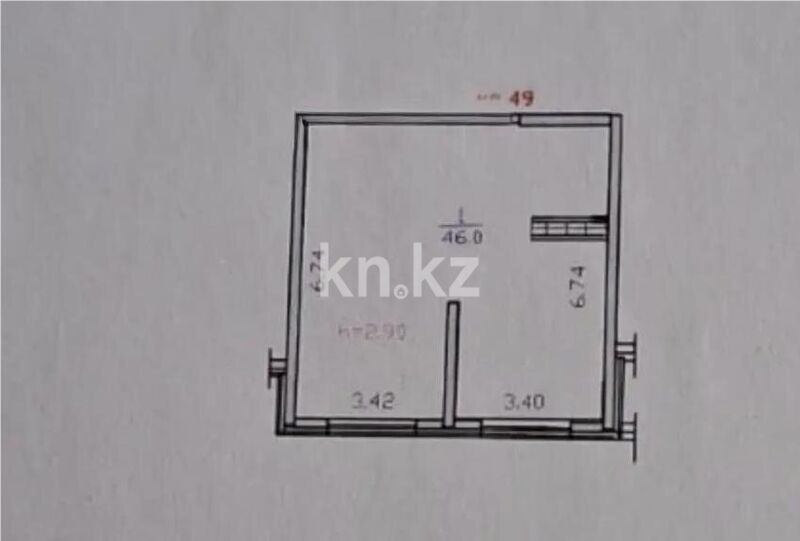 Продажа 1-комнатной квартиры, 46 м² - Продажа  однокомнатных квартир в новостройках Алматы - страница 10 фото 1 из 1