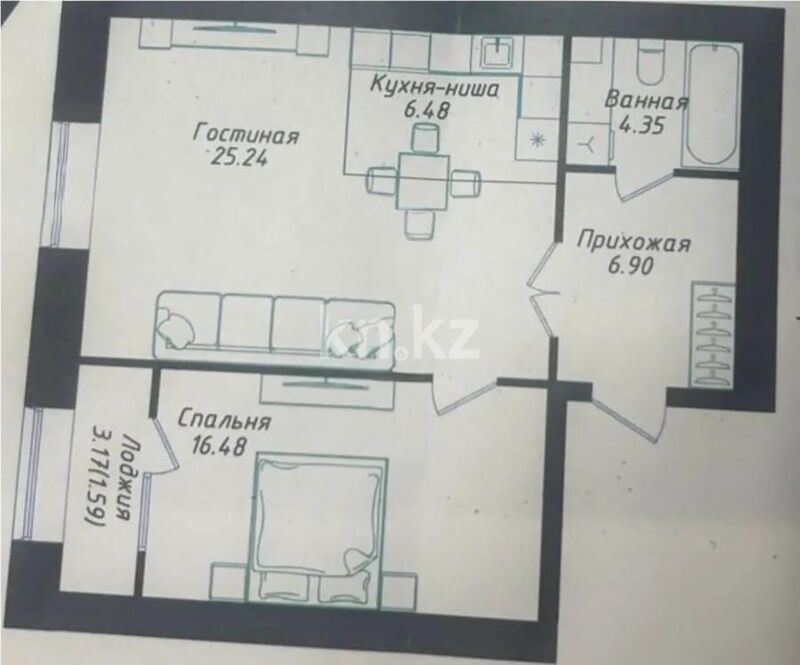 Продажа 2-комнатной квартиры, 61 м² - Продажа двухкомнатных квартир в кирпичном доме в Астане - страница 45 фото 1 из 1