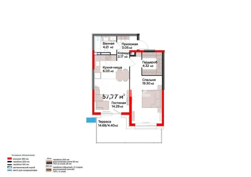 Продажа 2-комнатной квартиры, 58 м² - Продажа двухкомнатных квартир в Медеуском р-не Алматы - страница 6 фото 1 из 1