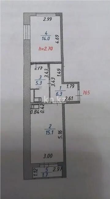 Продажа 2-комнатной квартиры, 42.4 м² - Продажа двухкомнатных квартир в блочном доме в Казахстане - страница 70 фото 4 из 4