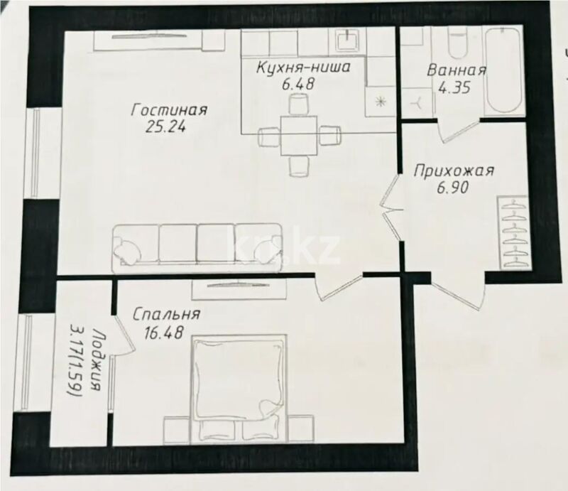 Продажа 2-комнатной квартиры, 61.4 м² - Продажа квартир в Казахстане - страница 18 фото 1 из 1