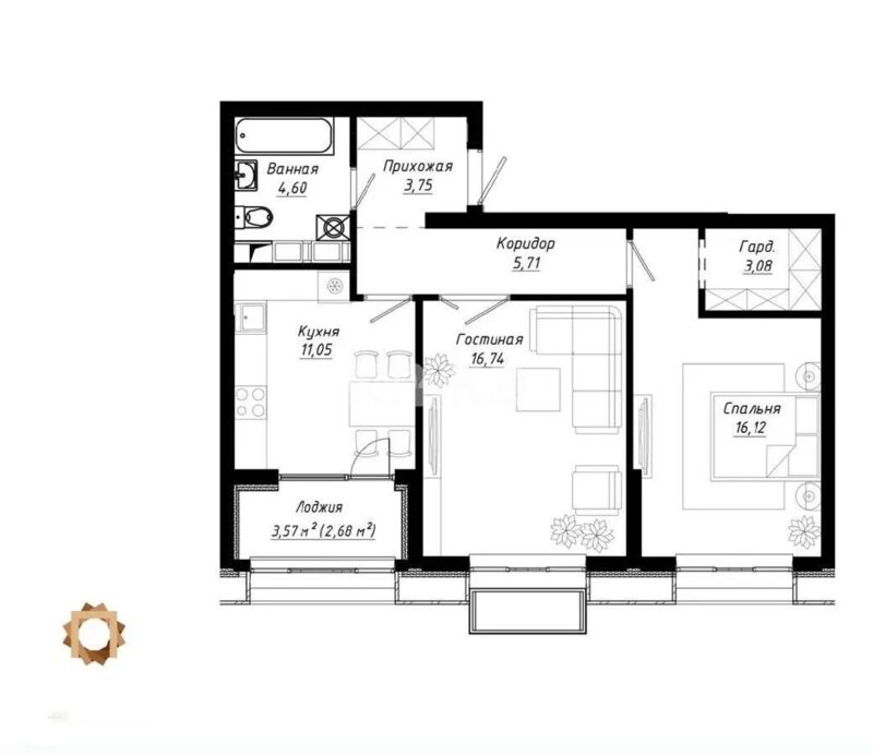 Продажа 2-комнатной квартиры, 62 м² - Продажа квартир в монолитно-каркасном доме в Астане - страница 130 фото 6 из 6