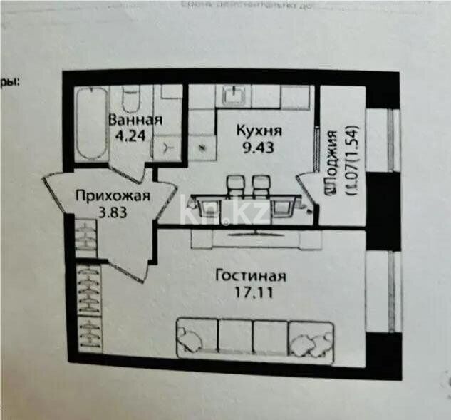 Продажа 1-комнатной квартиры, 36.15 м² - Продажа квартир в Казахстане - страница 36 фото 1 из 1