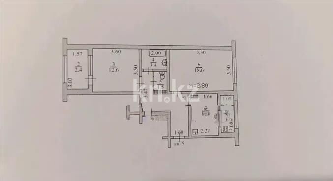 Продажа 2-комнатной квартиры, 56.7 м² - Продажа квартир в панельном доме в Алматы - страница 85 фото 1 из 1