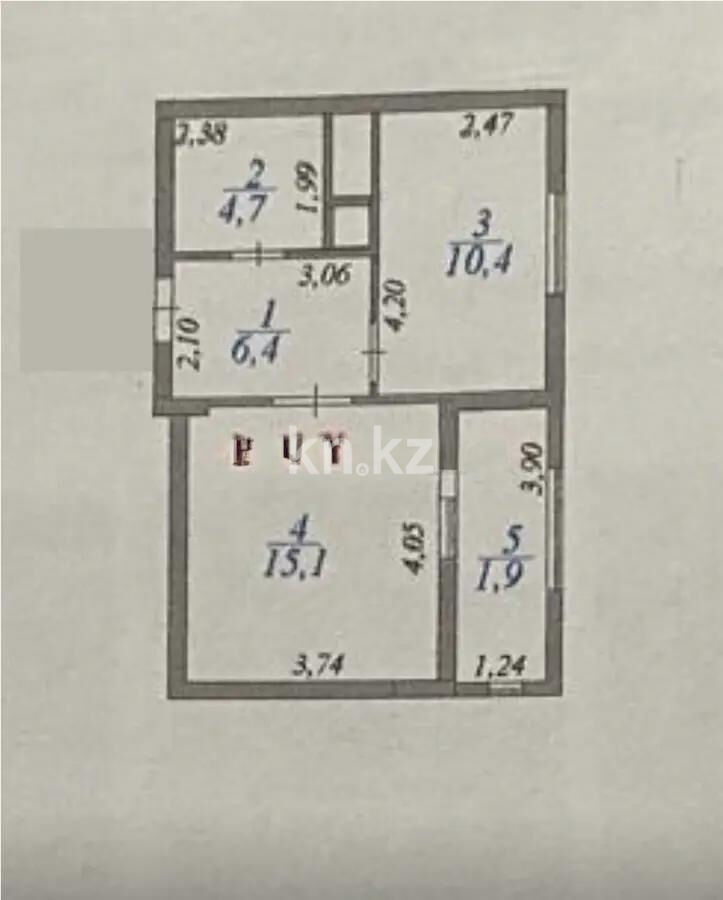 Продажа 1-комнатной квартиры, 39 м² - Продажа однокомнатных квартир в блочном доме в Казахстане - страница 54 фото 4 из 4