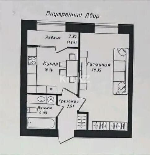 Продажа 1-комнатной квартиры, 40.1 м² - Продажа однокомнатных квартир в Астане - страница 16 фото 1 из 1