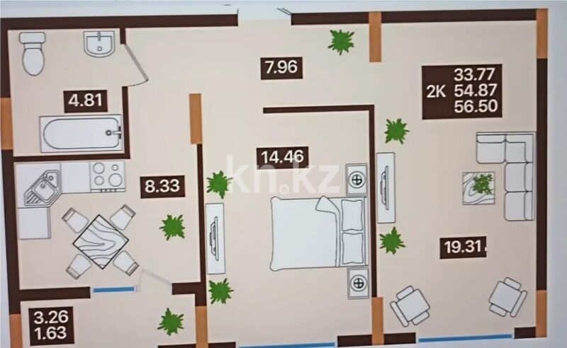 Продажа 3-комнатной квартиры, 87 м² - Продажа квартир в монолитно-каркасном доме в Астане - страница 107 фото 1 из 2