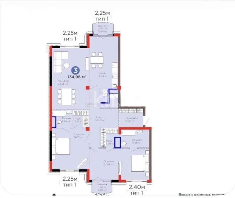 Продажа 3-комнатной квартиры, 135 м² - Продажа трехкомнатных квартир в Бостандыкском р-не Алматы - страница 27 фото 1 из 1
