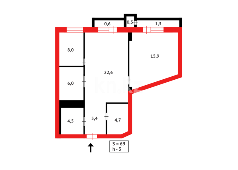 Продажа 3-комнатной квартиры, 69.2 м² - Продажа квартир в кирпичном доме в Астане - страница 193 фото 15 из 15