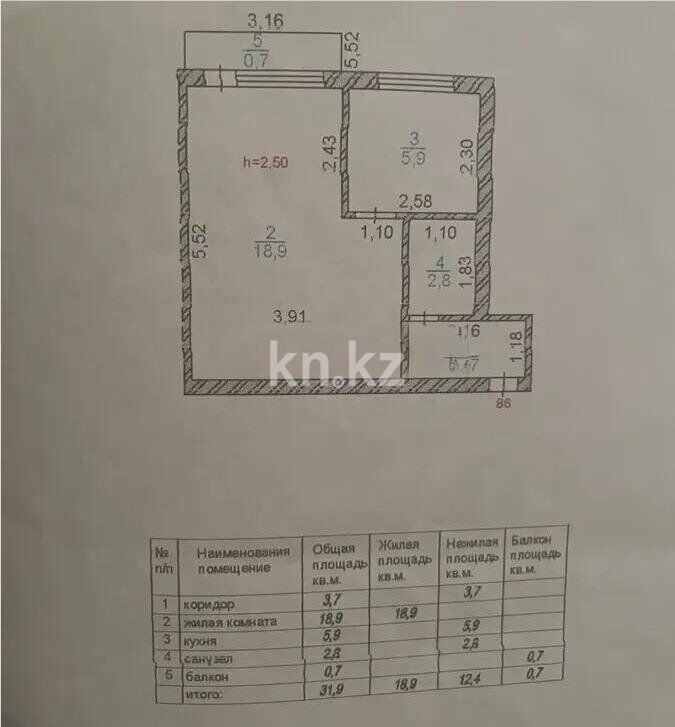 Продажа 1-комнатной квартиры, 31 м² - Продажа однокомнатных квартир от собственников в Караганде фото 4 из 4