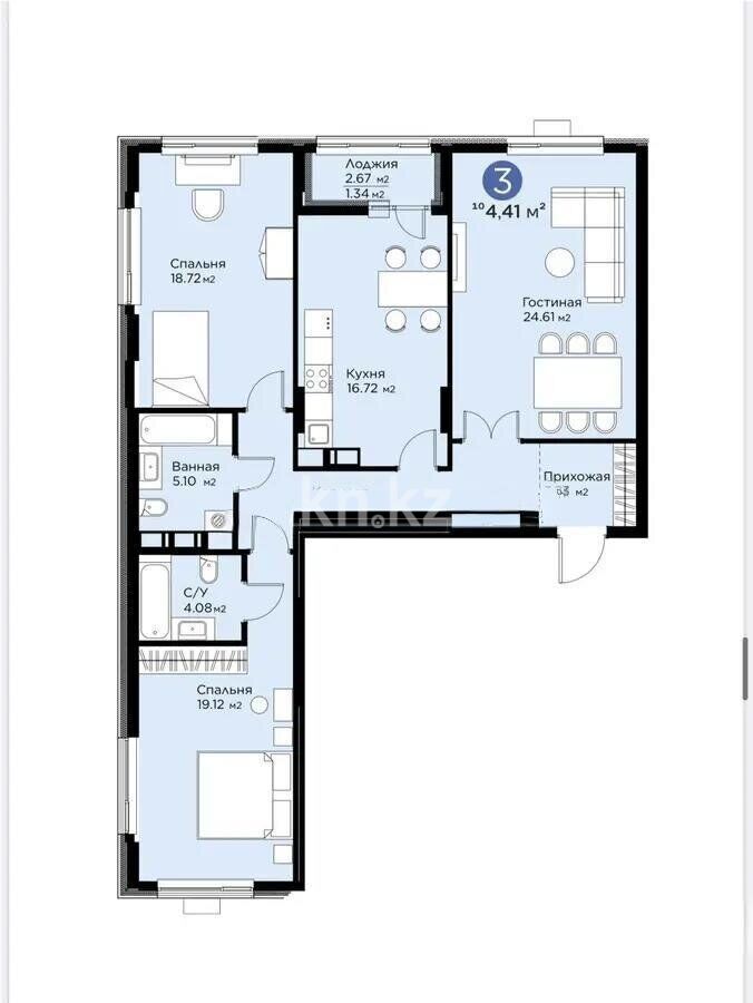 Продажа 3-комнатной квартиры, 105 м² - Продажа квартир в блочном доме в Казахстане - страница 49 фото 1 из 1