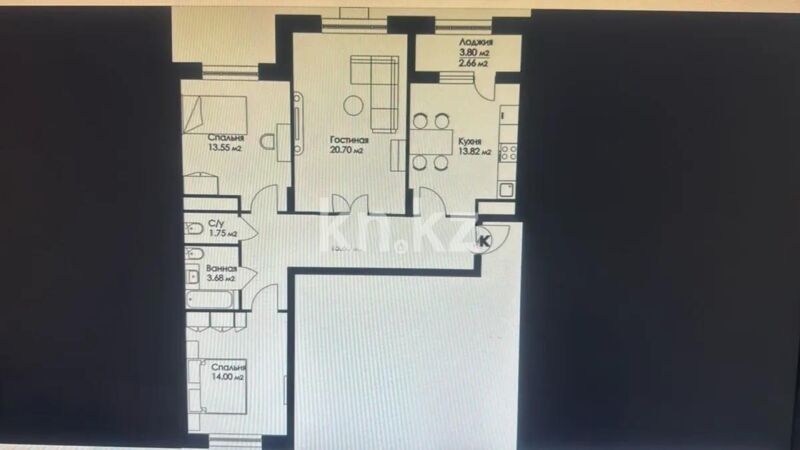 Продажа 3-комнатной квартиры, 85 м² - Продажа трехкомнатных квартир в р-не Сарайшык Астаны фото 1 из 1