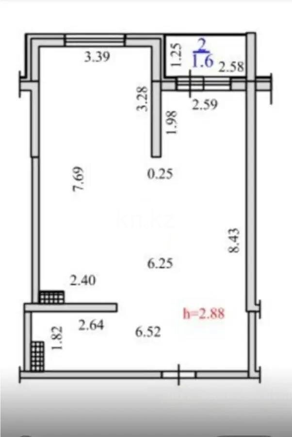 Продажа 1-комнатной квартиры, 55.7 м² - Продажа однокомнатных квартир от собственников в Алматы - страница 3 фото 3 из 3