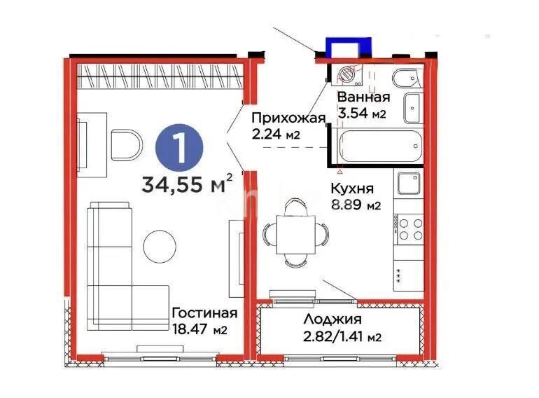 Продажа 1-комнатной квартиры, 35 м² - Продажа квартир в монолитном доме в Астане фото 4 из 4