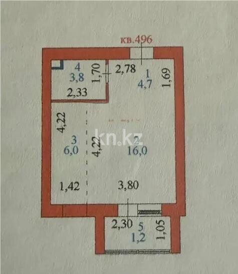 Продажа 1-комнатной квартиры, 32 м² - Продажа однокомнатных квартир от собственников в Астане фото 4 из 4