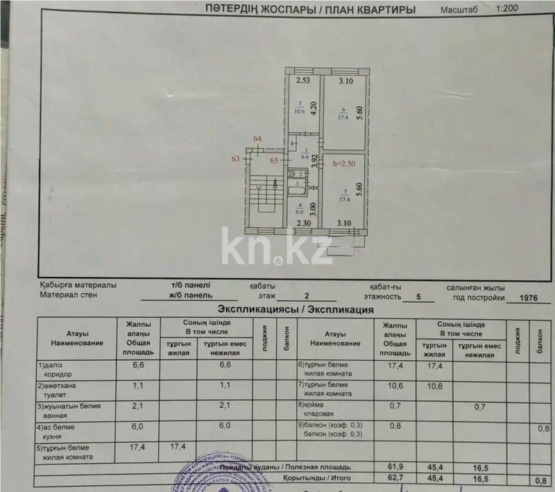 Продажа 3-комнатной квартиры, 62 м² - Продажа квартир в панельном доме в Казахстане - страница 237 фото 6 из 6