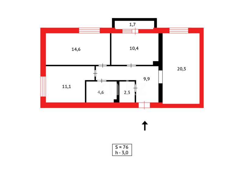Продажа 3-комнатной квартиры, 76 м² - Продажа трехкомнатных квартир в блочном доме в Казахстане - страница 34 фото 22 из 22