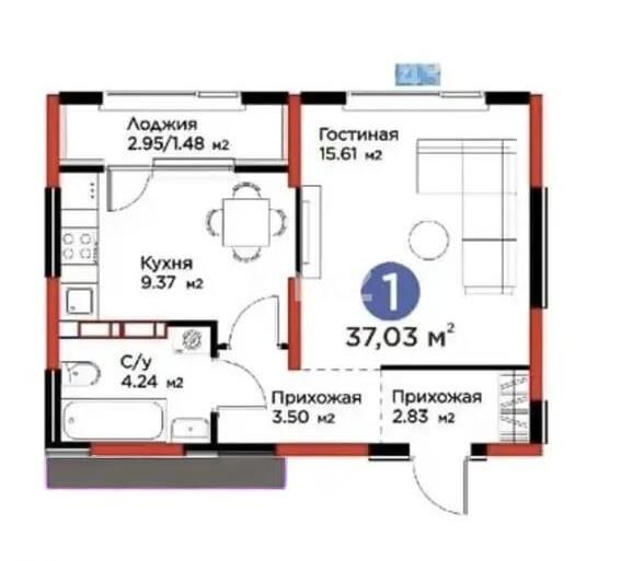 Продажа 1-комнатной квартиры, 40 м² - Продажа недвижимости в Казахстане - страница 29 фото 1 из 1