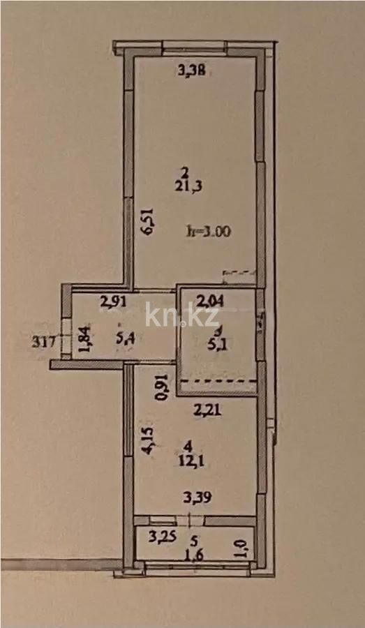 Продажа 2-комнатной квартиры, 45.5 м² - Продажа квартир в блочном доме в Астане - страница 2 фото 3 из 3