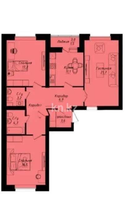 Продажа 3-комнатной квартиры, 97 м² - Продажа трехкомнатных квартир в кирпичном доме в Казахстане - страница 93 фото 1 из 1