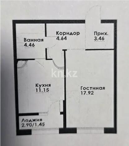 Продажа 1-комнатной квартиры, 43.08 м² - Продажа квартир в Казахстане - страница 52 фото 1 из 1
