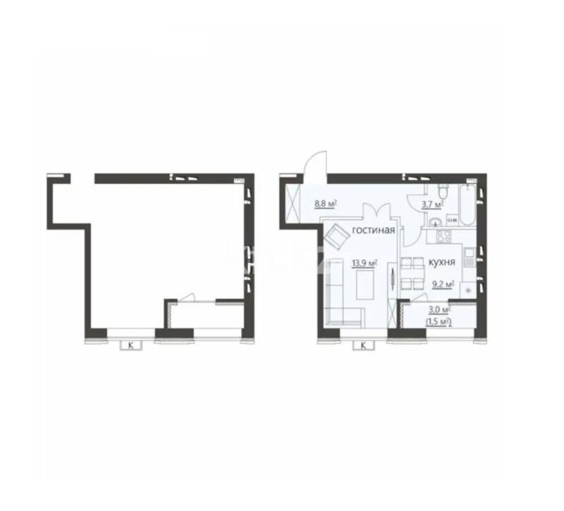 Продажа 1-комнатной квартиры, 38 м² - Продажа однокомнатных квартир в Майкудуке Караганды - страница 2 фото 1 из 1