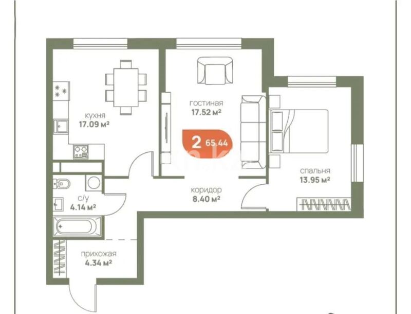 Продажа 2-комнатной квартиры, 66 м² - Продажа квартир в Казахстане - страница 13 фото 5 из 5