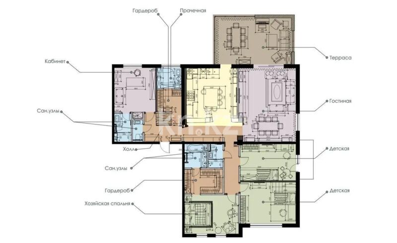 Продажа 5-комнатной квартиры, 230 м² - Продажа пятикомнатных и более квартир в монолитно-каркасном доме в Алматы фото 7 из 7