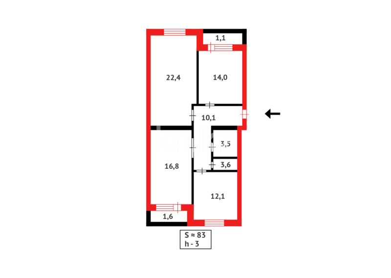 Продажа 3-комнатной квартиры, 87 м² - Продажа трехкомнатных квартир на Юго-Востоке Караганды - страница 25 фото 11 из 11