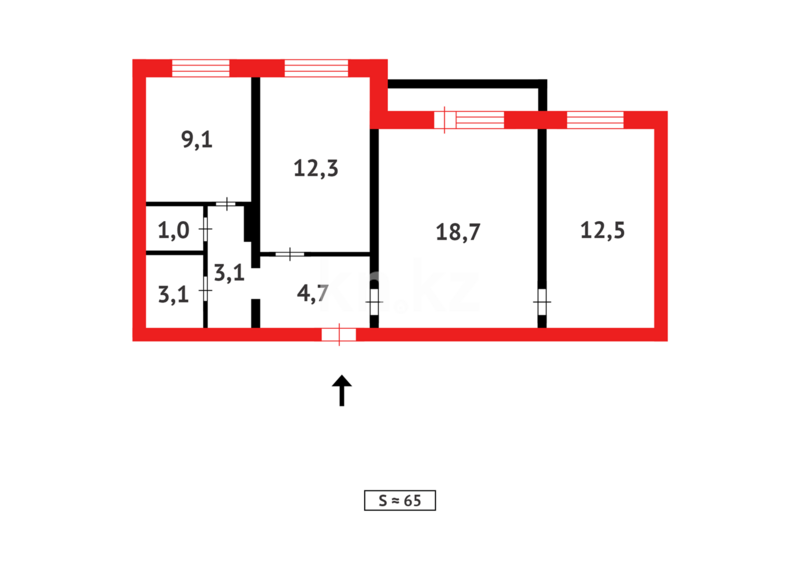 Продажа 3-комнатной квартиры, 64 м² - Продажа трехкомнатных квартир в панельном доме в Абае - страница 2 фото 8 из 8