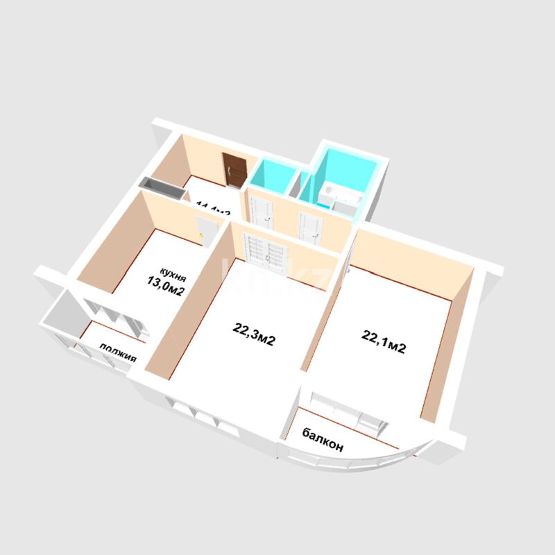 Продажа 2-комнатной квартиры, 81.4 м² - Продажа двухкомнатных квартир в Ауэзовском р-не Алматы - страница 26 фото 7 из 27
