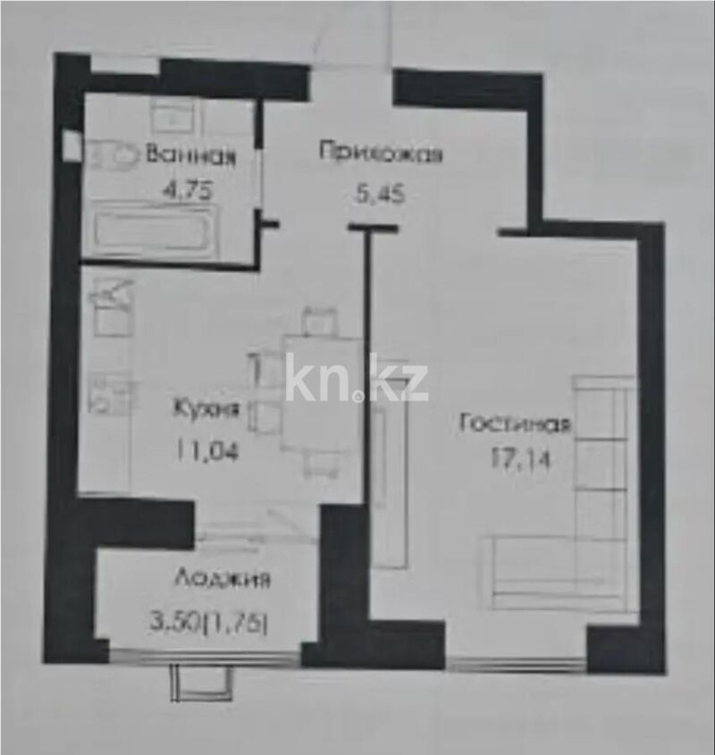 Продажа 1-комнатной квартиры, 40.13 м² - Продажа однокомнатных квартир в р-не Есиль Астаны - страница 23 фото 1 из 1