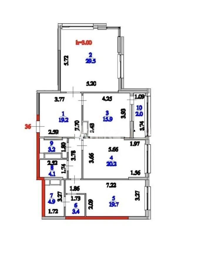 Продажа 3-комнатной квартиры, 122.2 м² - Продажа квартир в блочном доме в Астане - страница 140 фото 1 из 1