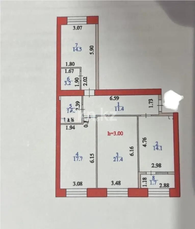 Продажа 3-комнатной квартиры, 88.3 м² - Продажа трехкомнатных квартир в кирпичном доме в Казахстане - страница 71 фото 7 из 7