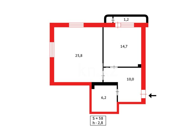 Продажа 1-комнатной квартиры, 57.9 м² - Продажа однокомнатных квартир в Казахстане - страница 337 фото 11 из 11
