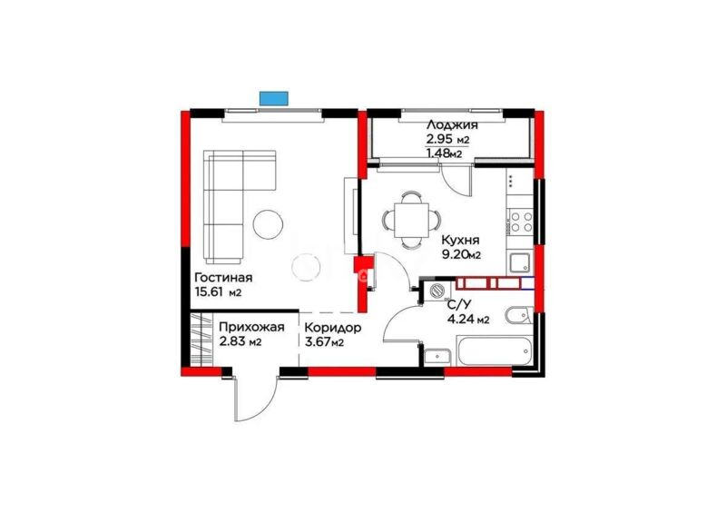 Продажа 1-комнатной квартиры, 37.03 м² - Продажа однокомнатных квартир в Жетысуском р-не Алматы - страница 8 фото 4 из 4