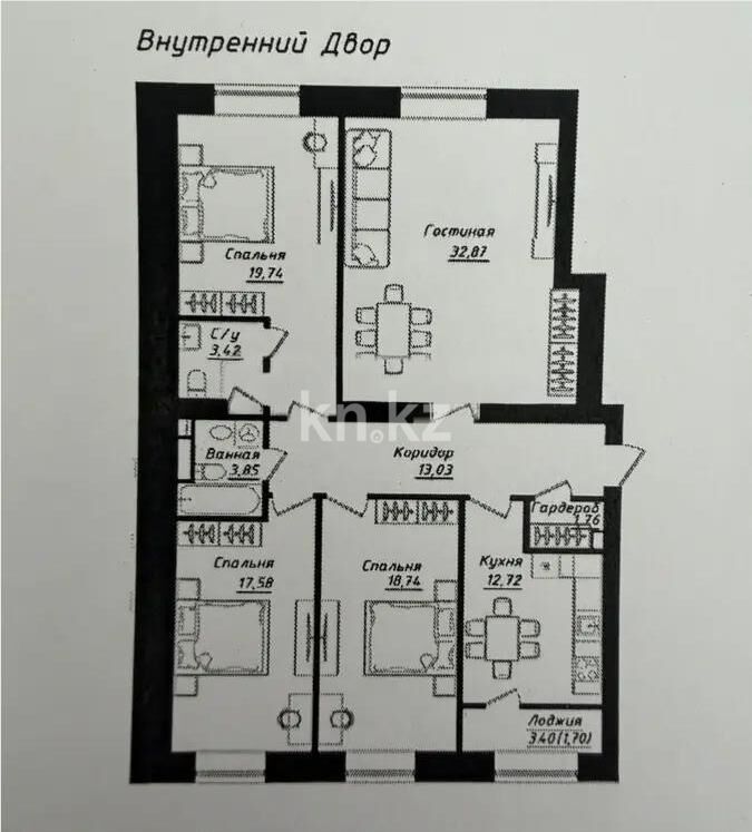 Продажа 4-комнатной квартиры, 125 м² - Продажа четырехкомнатных квартир в кирпичном доме в Казахстане - страница 21 фото 1 из 1