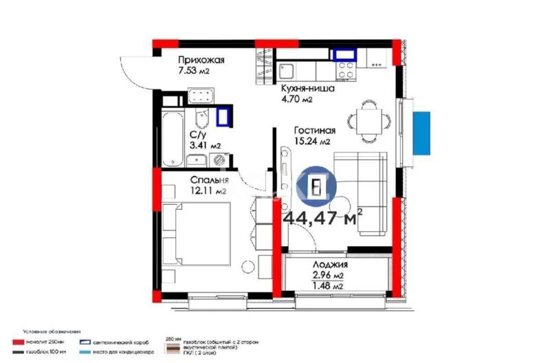 Продажа 2-комнатной квартиры, 44.9 м² - Продажа квартир в новостройках Астаны - страница 43 фото 2 из 2