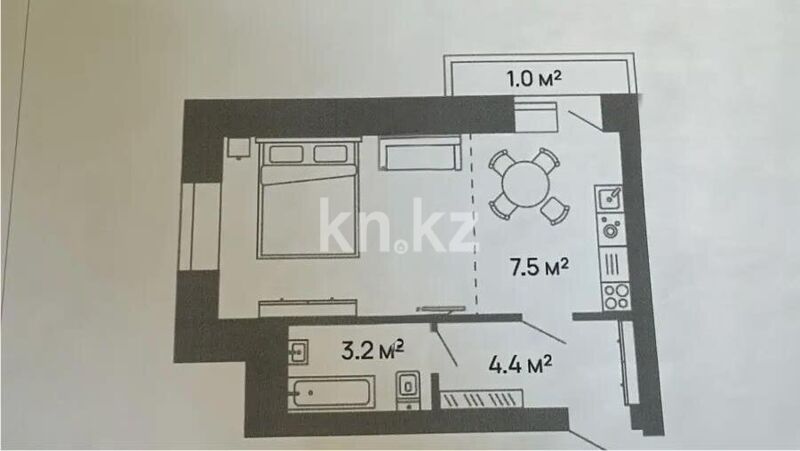 Продажа 1-комнатной квартиры, 29.5 м² - Продажа квартир в Казахстане - страница 14 фото 3 из 3