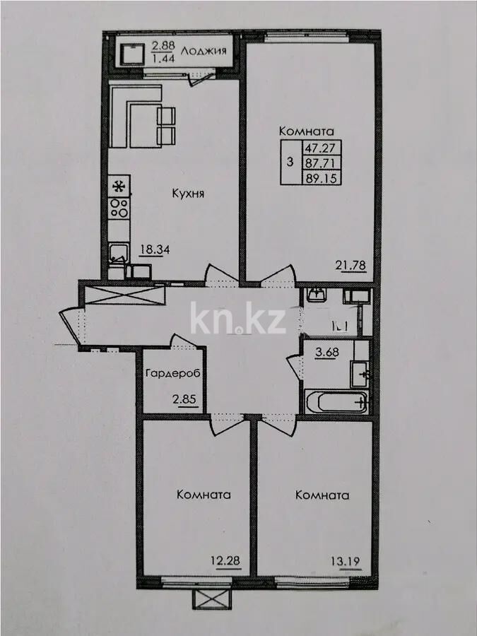 Продажа 3-комнатной квартиры, 89.15 м² - Продажа квартир от собственников в Астане - страница 8 фото 4 из 4